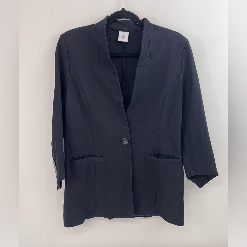 cAbi #3026 Turner Ponte Knit Blazer Jacket Longline Size 6
